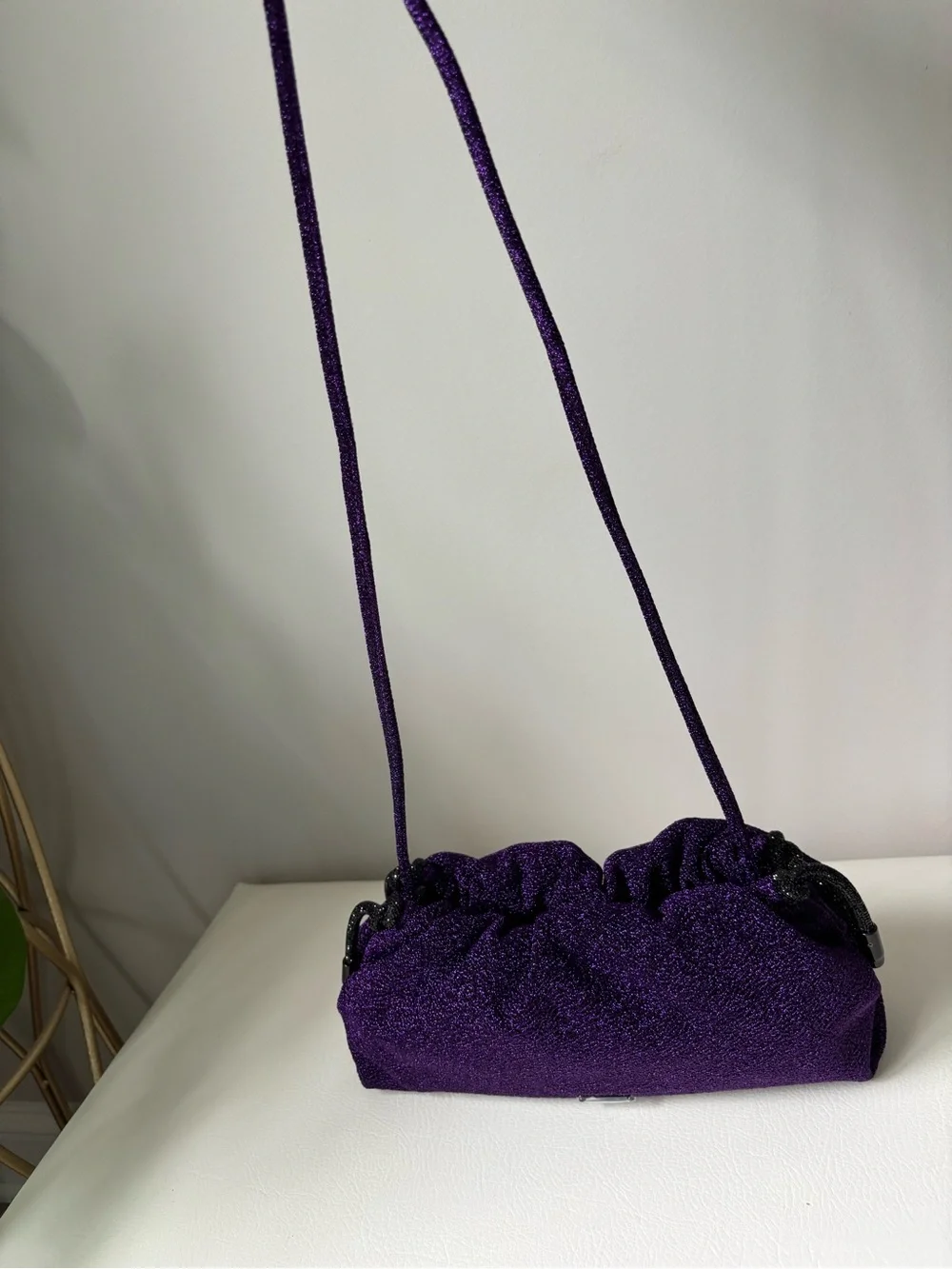 Rebecca Minkoff Sparkling Purple Drawstring Clutch